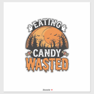 Halloween Candy Wasted Vintage Spooky Shirt Design