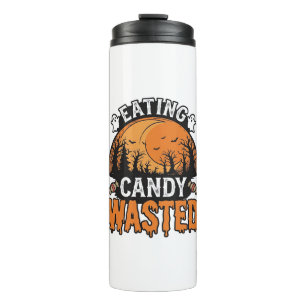 Halloween Candy Wasted Vintage Spooky Shirt Design Thermal Tumbler