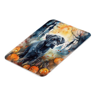 Halloween Cane Corso With Pumpkins Scary Magnet