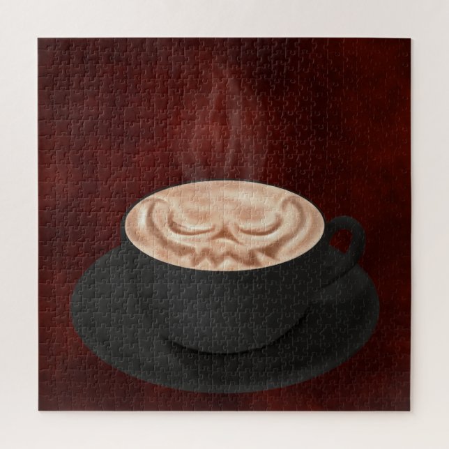 Halloween Cappuccino Art Jack-o-lantern Jigsaw Puzzle (Vertical)