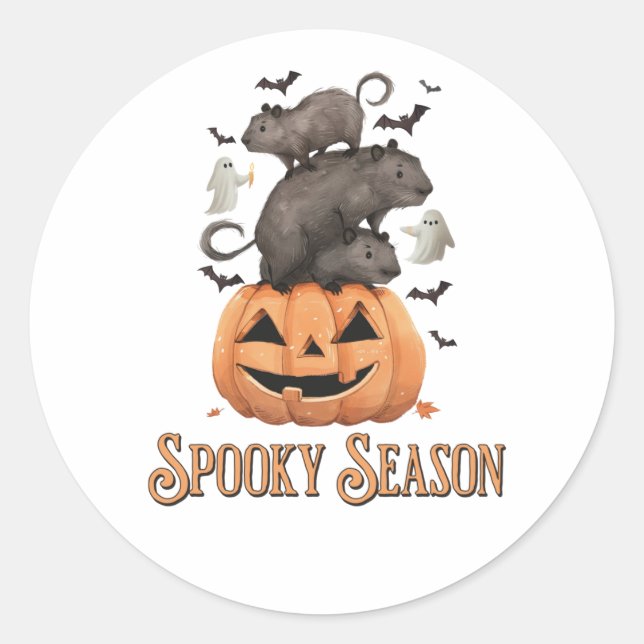 Halloween Capybara Classic Round Sticker (Front)