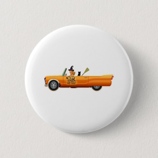 halloween car 6 cm round badge (Front)