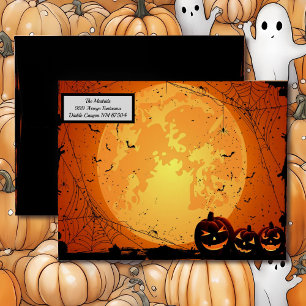Halloween Card Envelope Spooky Pumpkins Party