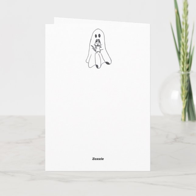 Halloween Card | Ghost | Flowers | Boo Bells (Back)