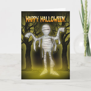 Halloween card romantic halloween with Mummy