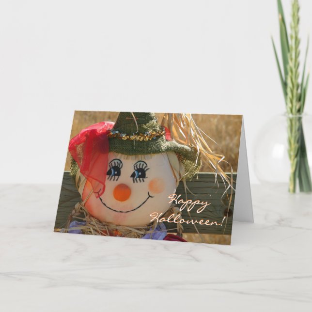 Halloween Card--Scarecrow Girl--Happy Halloween Card (Front)