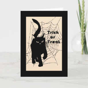 Halloween Card, Trick or Treat Cat Card