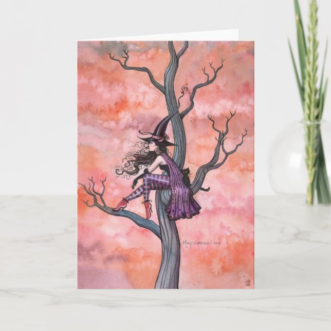 Halloween Card Witch Cat by Molly Harrison (Front)