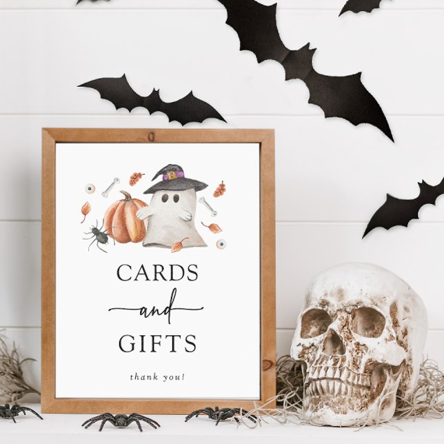 Halloween Cards and Gifts Baby Shower Sign (Halloween Cards and Gifts Sign A Little Boo Is Almost Due Baby Shower Fall Autumn Orange Pumpkins)