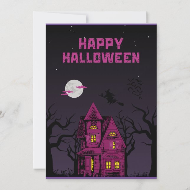 halloween cards cute spider trick or treat" (Front)