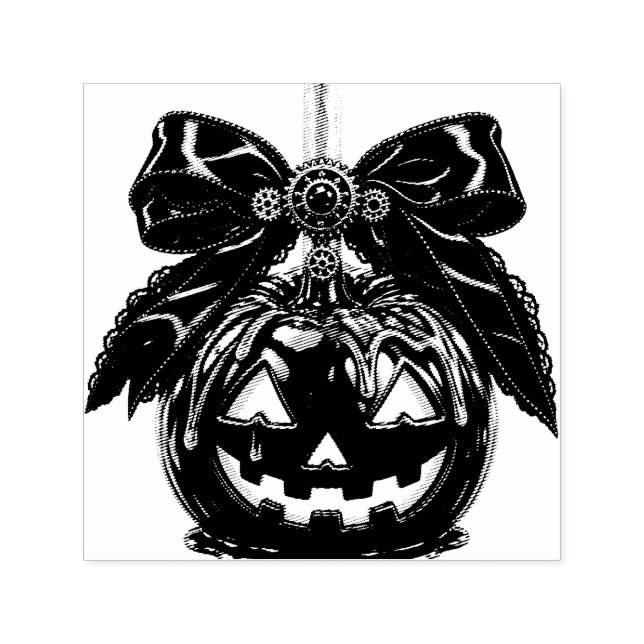 Halloween Carmel Apple Jack-o-Lantern Self-inking Stamp (Design)