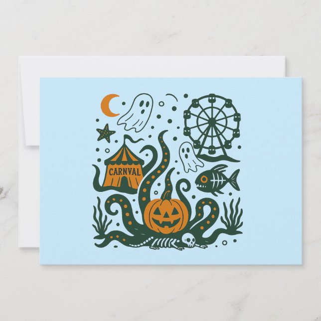 halloween carnaval under the ocean invitation (Front)