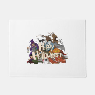 halloween cartoon for invitations happy halloween doormat