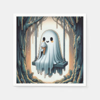 Halloween Cartoon Ghost With Ice Cream Cone