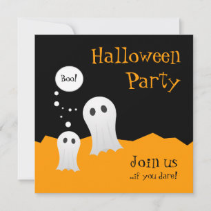 Halloween Cartoon Ghosts Party Invitation