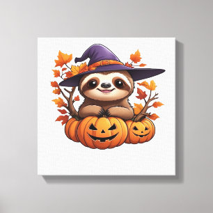Halloween Cartoon Sloth Classic T-Shirt Canvas Print