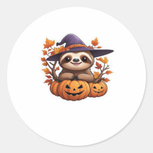 Halloween Cartoon Sloth Classic T-Shirt Classic Round Sticker
