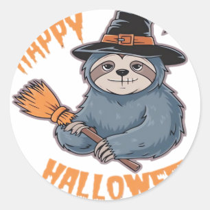 Halloween Cartoon Sloth Classic T-Shirt Classic Round Sticker
