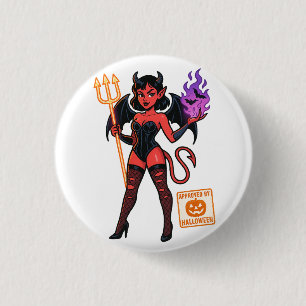 Halloween Cartoon Succubus – Dark & Playful 3 Cm Round Badge