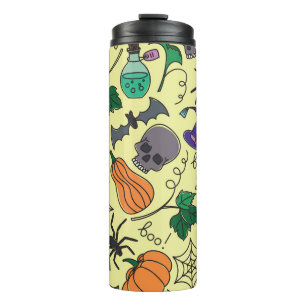 Halloween Cartoon: Vibrant Vintage Pattern Thermal Tumbler