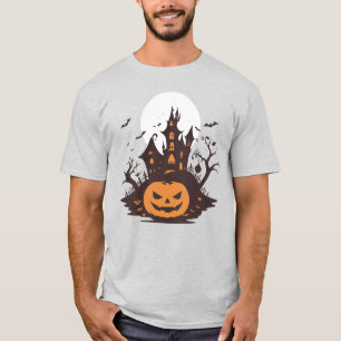 🎃Halloween - Castle and Pumpkins in the Moonlight T-Shirt