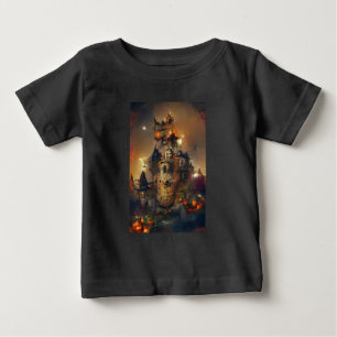 Halloween Castle, Japanese Art, Castle Painting    Baby T-Shirt