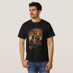 Halloween Castle, Japanese Art, Castle Painting T- T-Shirt