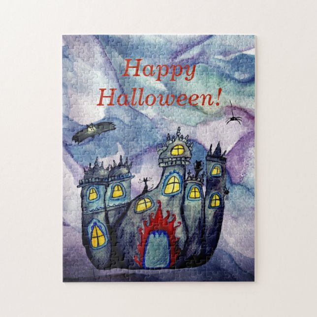 Halloween Castle Puzzle with Gift Box (Vertical)