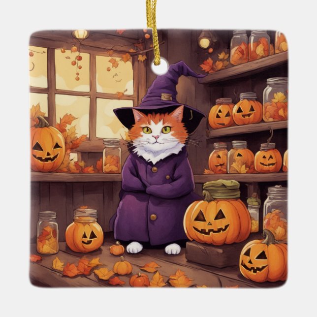 halloween cat #2 ornament (Front)