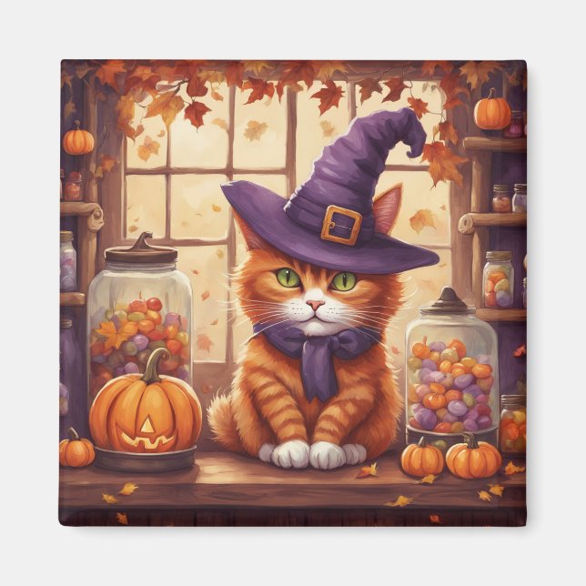 halloween cat #4 magnet (Front)