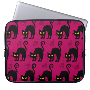 Halloween Cat: Abstract Seamless Pattern Laptop Sleeve