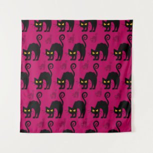 Halloween Cat: Abstract Seamless Pattern Tapestry