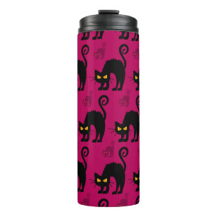 Halloween Cat: Abstract Seamless Pattern Thermal Tumbler