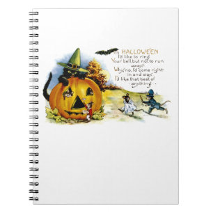 Halloween Cat and Mouse Spiral Notebook