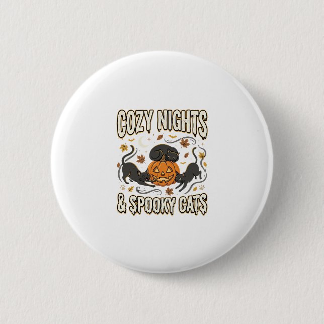 Halloween Cat Autumn Magic 6 Cm Round Badge (Front)