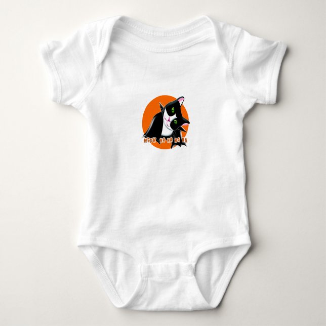 Halloween Cat Baby Bodysuit (Front)
