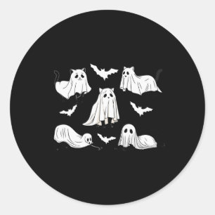 Halloween Cat Black Cat Halloween Scary Cat Angry Classic Round Sticker