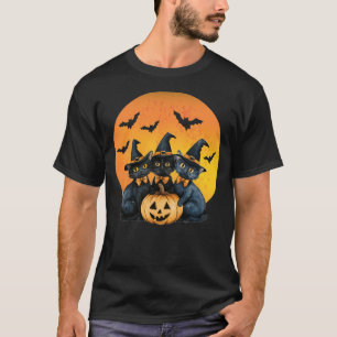 Halloween Cat Black Cat Halloween Scary Cat Angry  T-Shirt