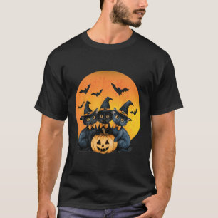 Halloween Cat Black Cat Halloween Scary Cat Angry T-Shirt