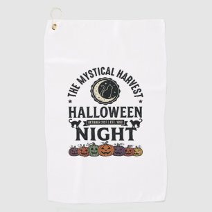 Halloween Cat Black Cats Pumpkins Vintage Funny_1 Golf Towel