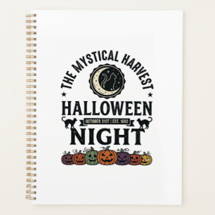 Halloween Cat Black Cats Pumpkins Vintage Funny_1 Planner
