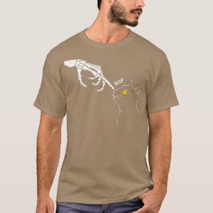 Halloween Cat black Lover Skeleton Hand boop funny T-Shirt