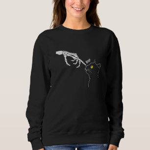 Halloween Cat Black Skeleton Hand Boop Sweatshirt