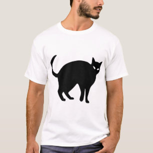 Halloween Cat Black Spooky Angry Tail Pet Animal T-Shirt