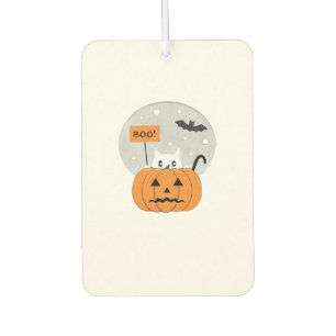 Halloween Cat Boo Illustration Classic T-Shirt Car Air Freshener