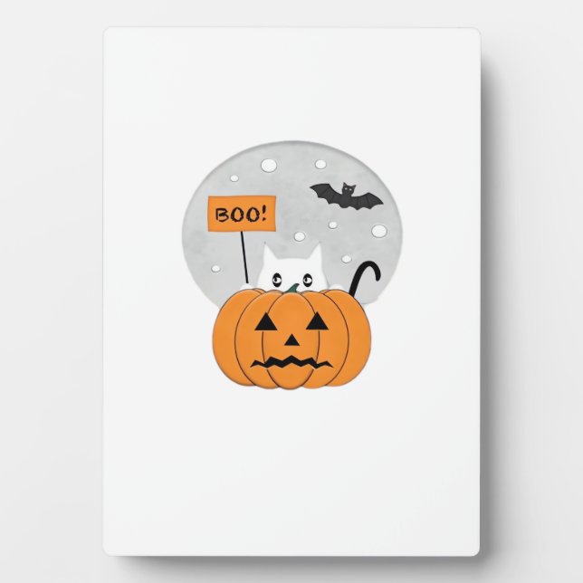 Halloween  Cat  Boo  Illustration Classic T-Shirt Plaque (Front)