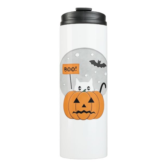 Halloween  Cat  Boo  Illustration Classic T-Shirt Thermal Tumbler (Front)