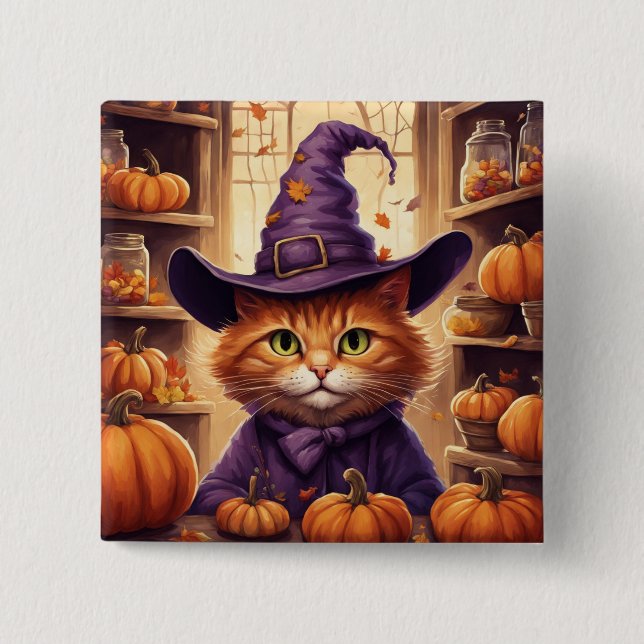 halloween cat button (Front)
