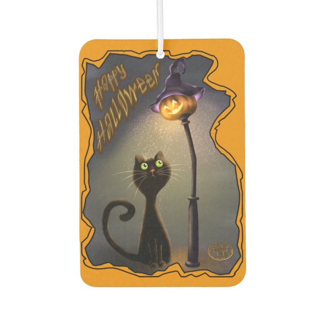 Halloween cat  car air freshener (Front)