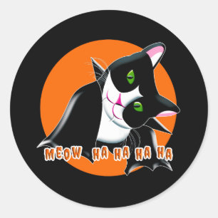 Halloween Cat Classic Round Sticker